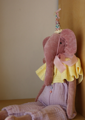 Розовый слоник Pink Lavande (лавандовые муслиновые штанишки)