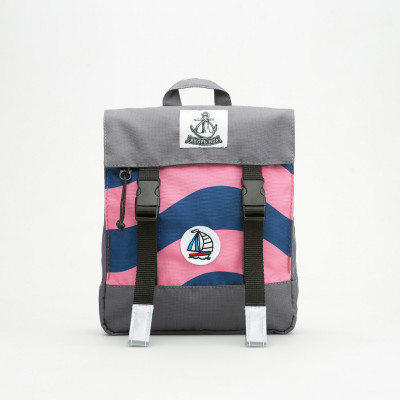 Рюкзак детский Корвет '21 темно-серый/волны розово-синие по центру